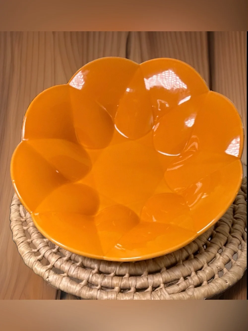 VTG Mogre Orange Mid Century Mod Ceramic Bowl Serving Platter Made in Italy